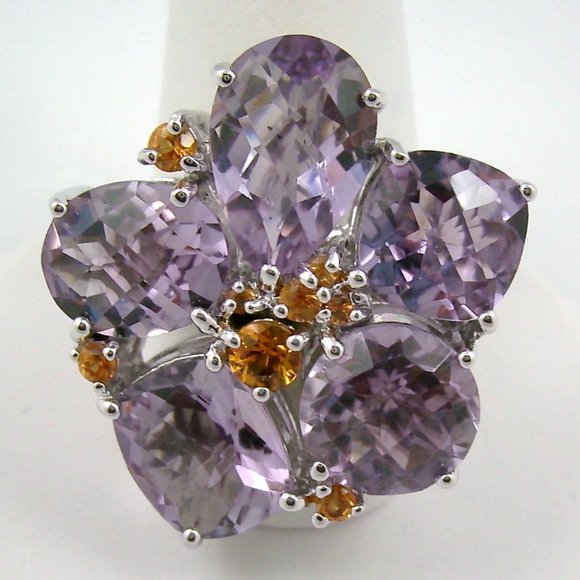 Sima K 11.42ct Amethyst "Flower" Ring - Picture 1 of 7